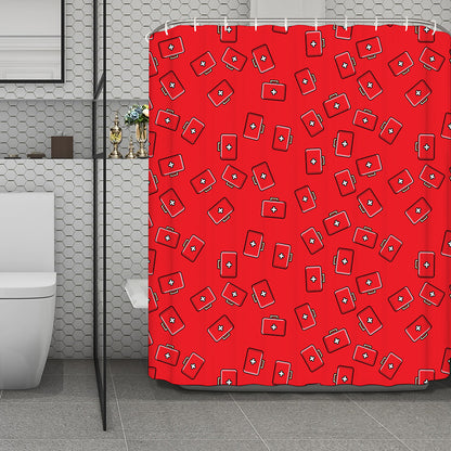Paramedic First Aid Kit Pattern Print Polyester Shower Curtain