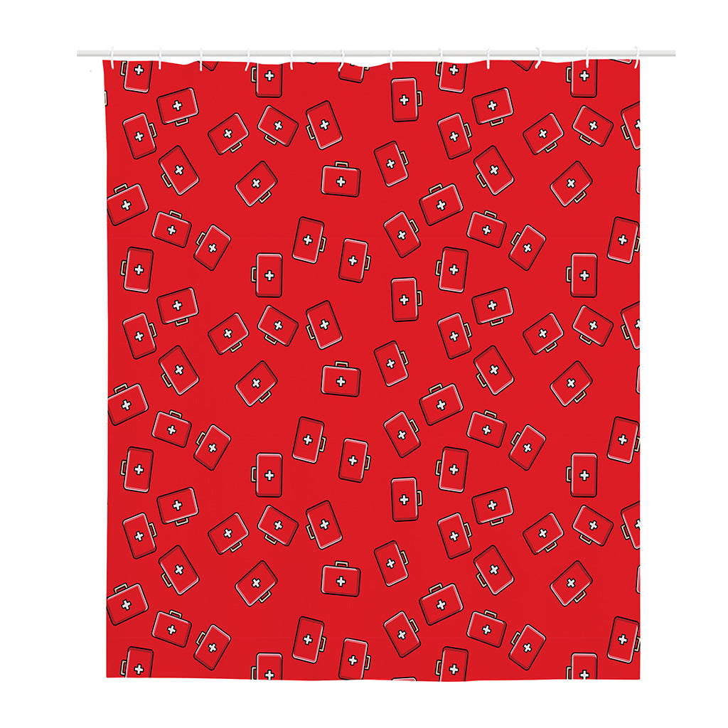 Paramedic First Aid Kit Pattern Print Polyester Shower Curtain