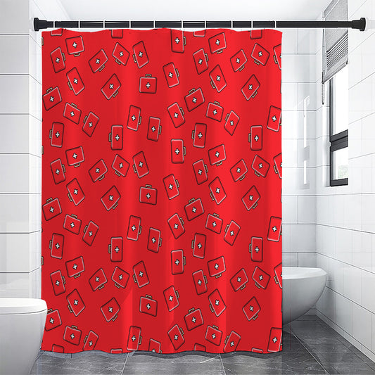 Paramedic First Aid Kit Pattern Print Premium Shower Curtain