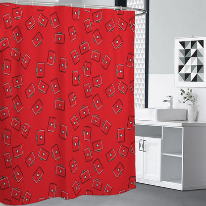 Paramedic First Aid Kit Pattern Print Premium Shower Curtain