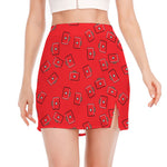 Paramedic First Aid Kit Pattern Print Side Slit Mini Skirt