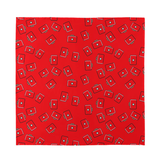 Paramedic First Aid Kit Pattern Print Silk Bandana