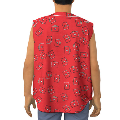 Paramedic First Aid Kit Pattern Print Sleeveless Baseball Jersey