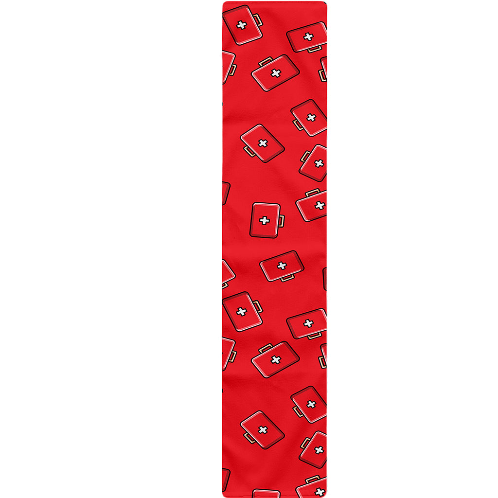 Paramedic First Aid Kit Pattern Print Table Runner