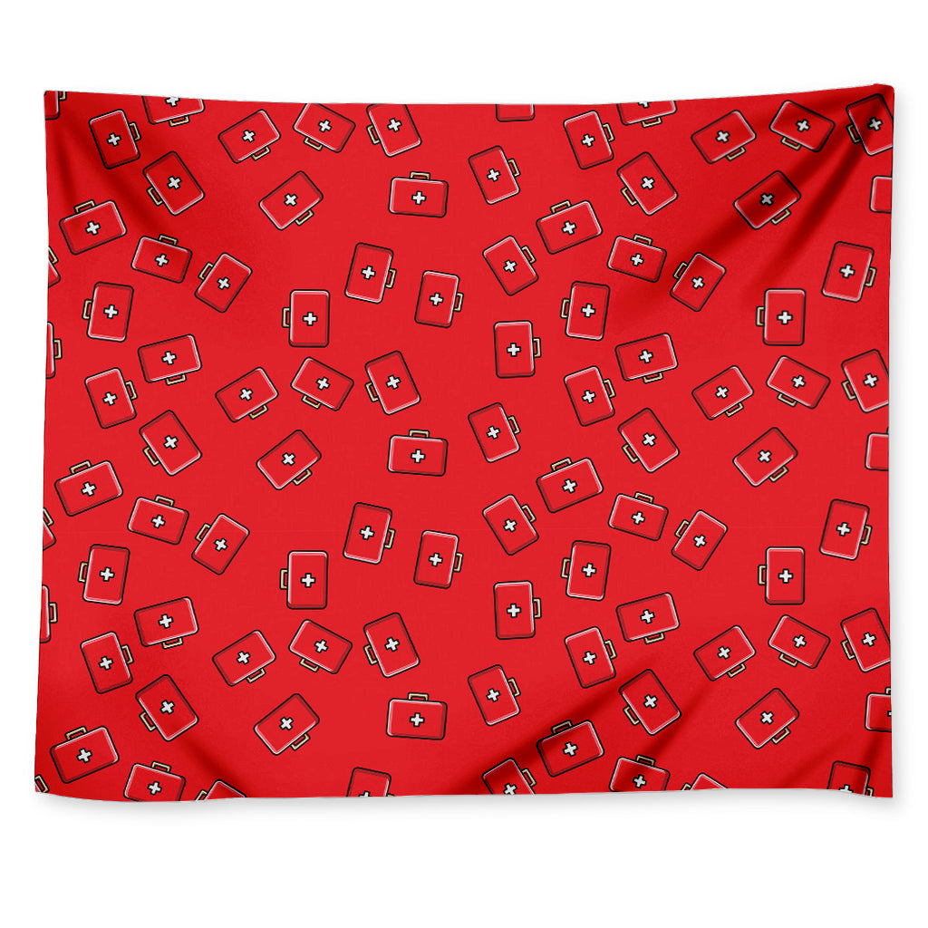 Paramedic First Aid Kit Pattern Print Tapestry