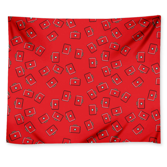 Paramedic First Aid Kit Pattern Print Tapestry