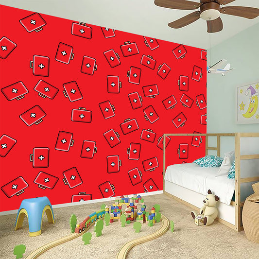 Paramedic First Aid Kit Pattern Print Wall Sticker