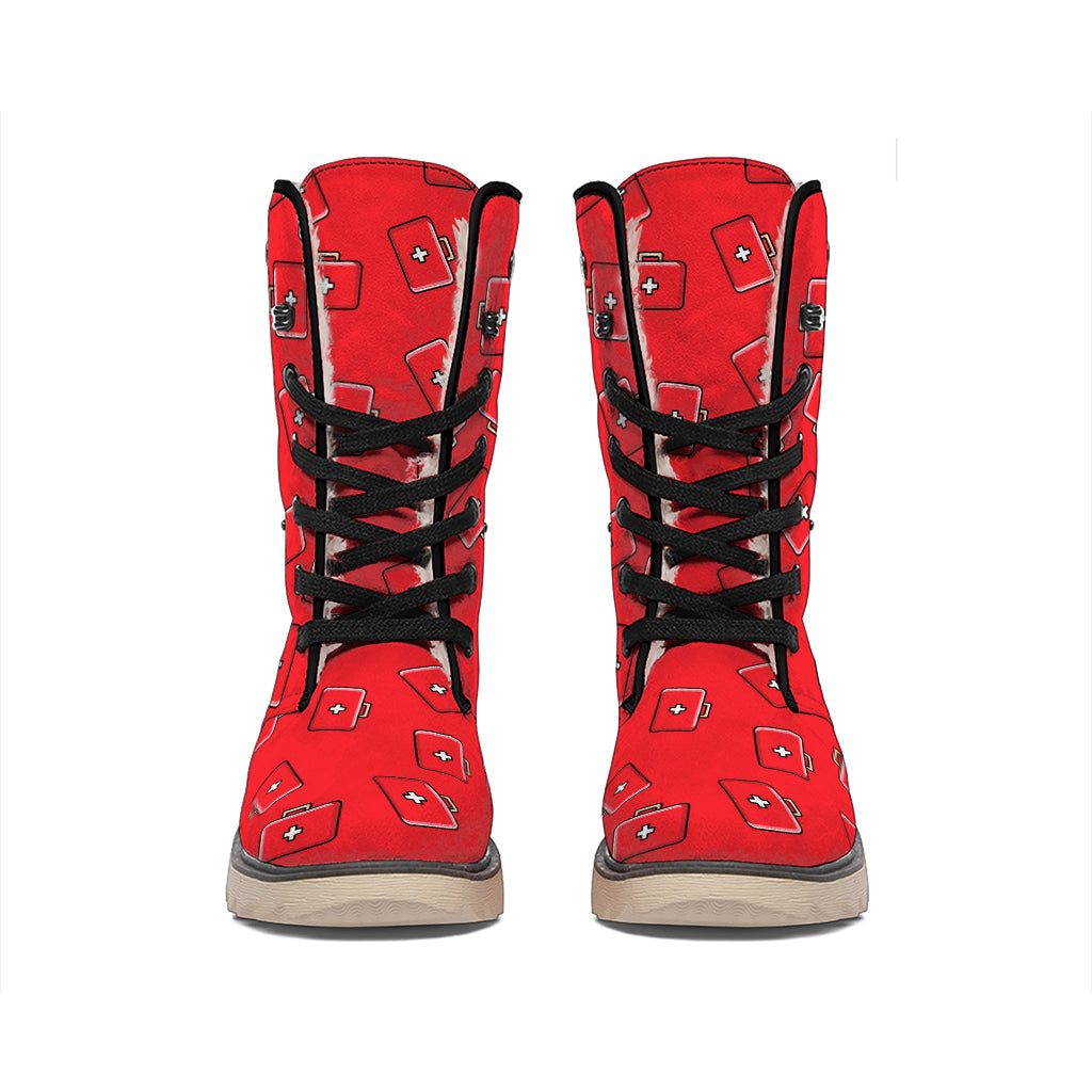 Paramedic First Aid Kit Pattern Print Winter Boots
