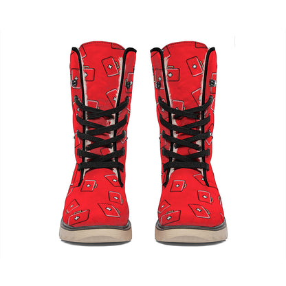 Paramedic First Aid Kit Pattern Print Winter Boots