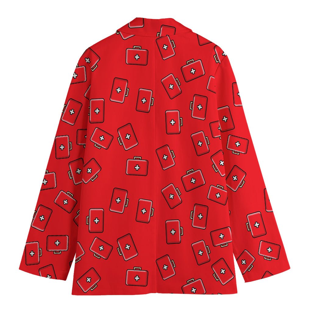 Paramedic First Aid Kit Pattern Print Women's Blazer