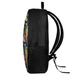 Parrot And Flower Pattern Print 17 Inch Backpack