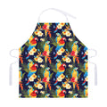 Parrot And Flower Pattern Print Adjustable Apron