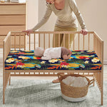 Parrot And Flower Pattern Print Baby Crib Sheet