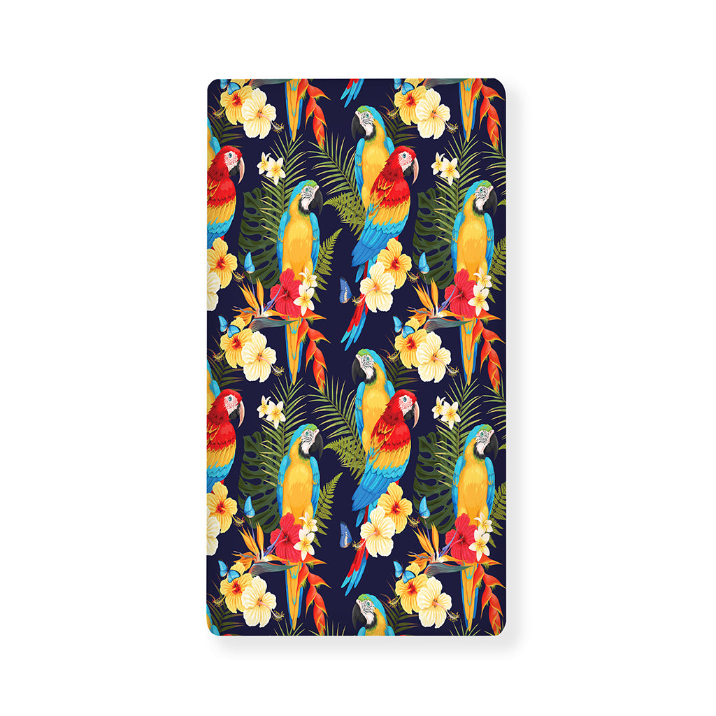 Parrot And Flower Pattern Print Baby Crib Sheet