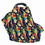 Parrot And Flower Pattern Print Baby Seat Cover
