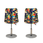 Parrot And Flower Pattern Print Bar Stool Covers