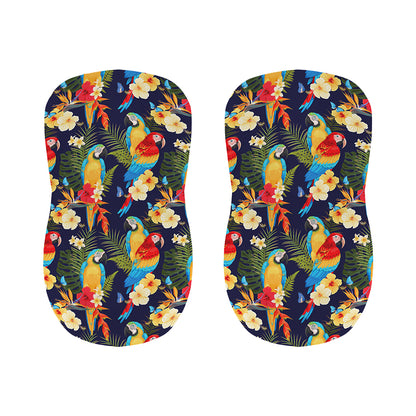 Parrot And Flower Pattern Print Bar Stool Covers