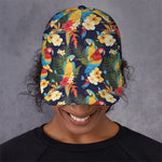 Parrot And Flower Pattern Print Baseball Cap