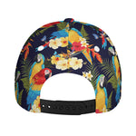 Parrot And Flower Pattern Print Baseball Cap