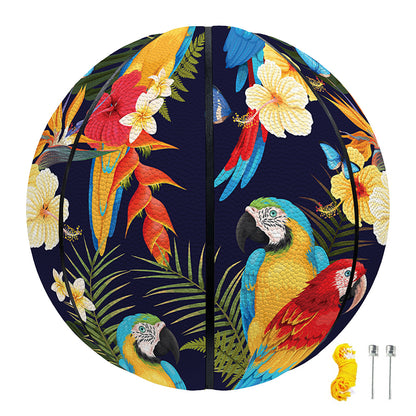 Parrot And Flower Pattern Print Basketball