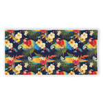 Parrot And Flower Pattern Print Beach Towel