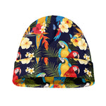 Parrot And Flower Pattern Print Beanie