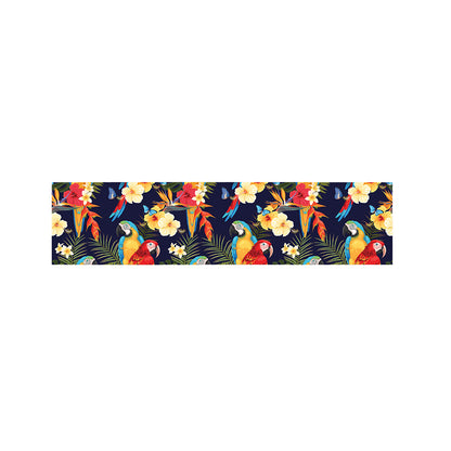 Parrot And Flower Pattern Print Bed Runner
