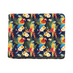 Parrot And Flower Pattern Print Bifold Wallet