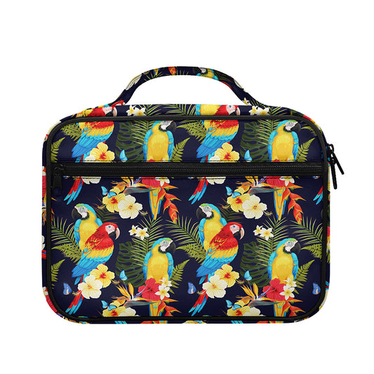 Parrot And Flower Pattern Print Briefcase Bible Bag