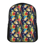 Parrot And Flower Pattern Print Casual Backpack
