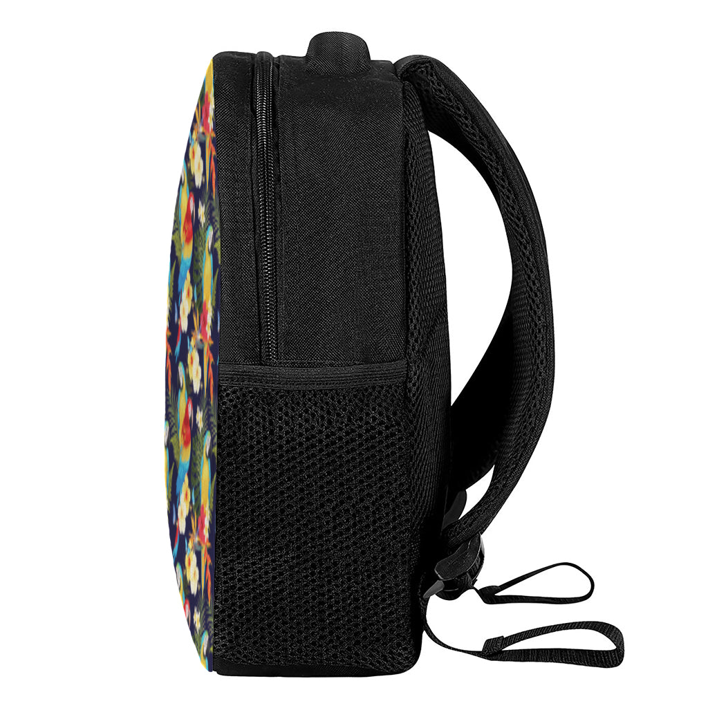 Parrot And Flower Pattern Print Casual Backpack
