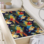 Parrot And Flower Pattern Print Changing Pad Cover