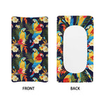 Parrot And Flower Pattern Print Changing Pad Cover