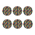Parrot And Flower Pattern Print Coaster Set