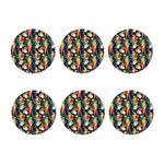 Parrot And Flower Pattern Print Coaster Set