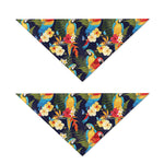 Parrot And Flower Pattern Print Dog Bandana