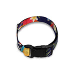 Parrot And Flower Pattern Print Dog Collar