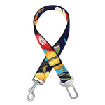 Parrot And Flower Pattern Print Dog Seat Belt
