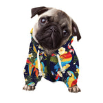 Parrot And Flower Pattern Print Dog Zip Up Hoodie