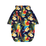 Parrot And Flower Pattern Print Dog Zip Up Hoodie