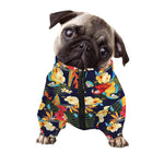 Parrot And Flower Pattern Print Dog Zip Up Jacket