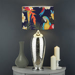 Parrot And Flower Pattern Print Drum Lamp Shade