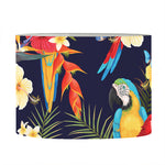 Parrot And Flower Pattern Print Drum Lamp Shade