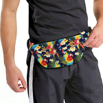 Parrot And Flower Pattern Print Fanny Pack