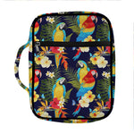 Parrot And Flower Pattern Print Front Pocket Bible Bag