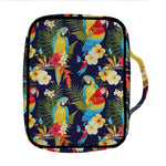 Parrot And Flower Pattern Print Front Pocket Bible Bag