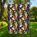 Parrot And Flower Pattern Print Garden Flag