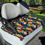 Parrot And Flower Pattern Print Golf Cart Seat Cover