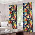 Parrot And Flower Pattern Print Grommet Curtains