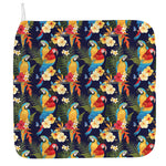 Parrot And Flower Pattern Print Hand Towel